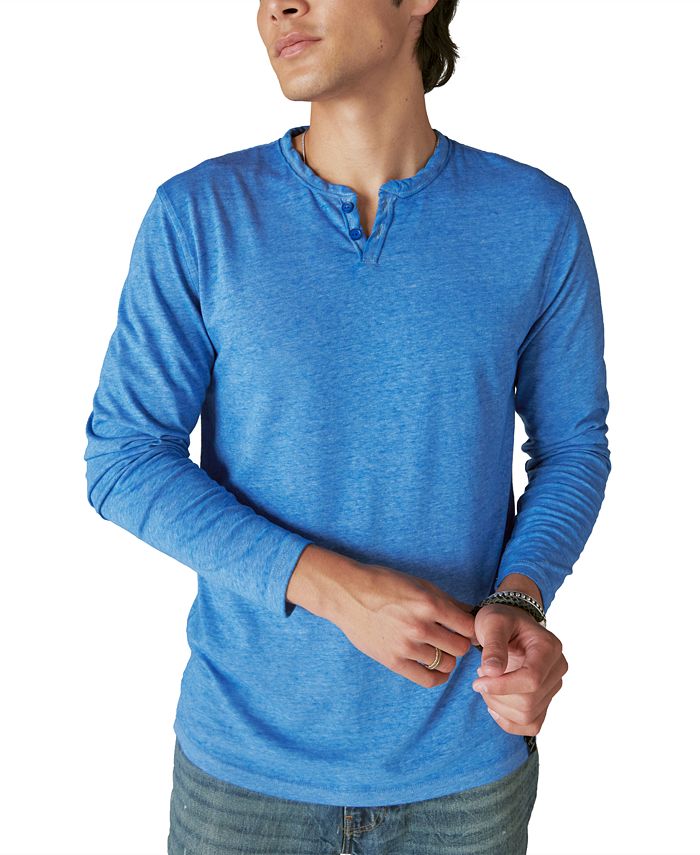 Lucky Brand Men's Venice Burnout Long Sleeve Notch Neck T-shirt - Macy's