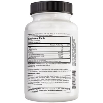 Omega-3 Supplement - 1500mg High-Potency Daily Omega 3 - EPA and DHA Fatty Acids Fish Oil - Omega 3 Fatty Acid Supplements, 90 Soft Gels Capsules