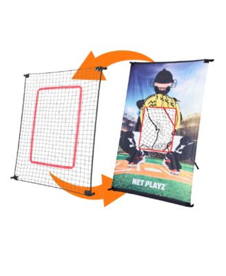 Baseball Combo, Junior Baseball, Softball Trainer Combo, Pitchback Rebounder Net and Pitching Target Panel with Carry Bag, 3' x 5'