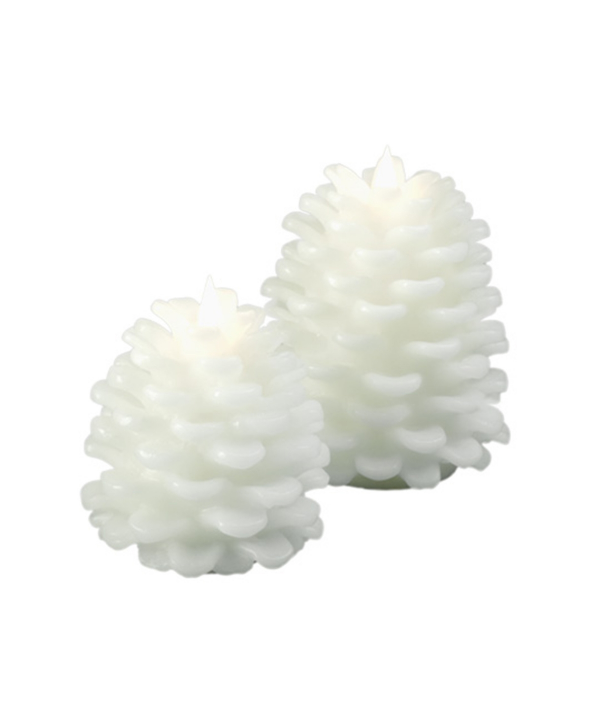 Seasonal Pinecone Flameless Candle 5 X 6 In White