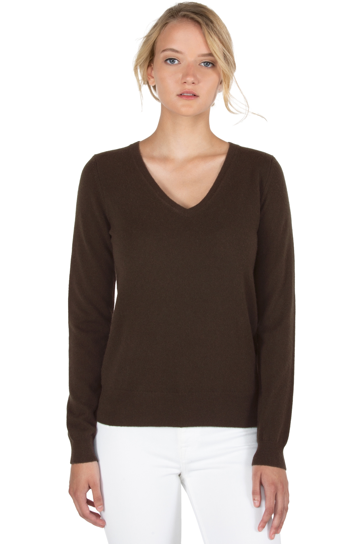 Women's 100% Pure Cashmere Long Sleeve Pullover V Neck Sweater (8160, Lime, Large ) - Orchid