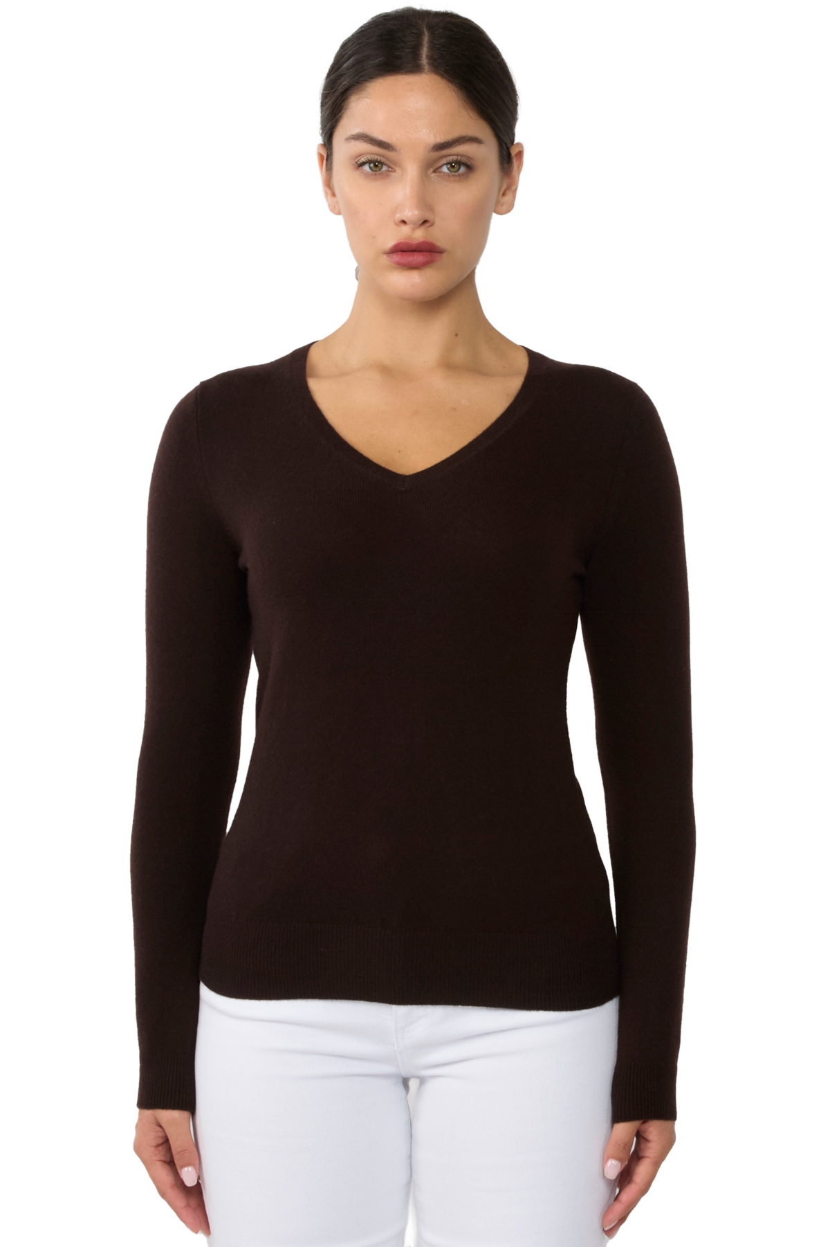 Women's 100% Pure Cashmere Long Sleeve Pullover V Neck Sweater (8160, Lime, Large ) - Orchid