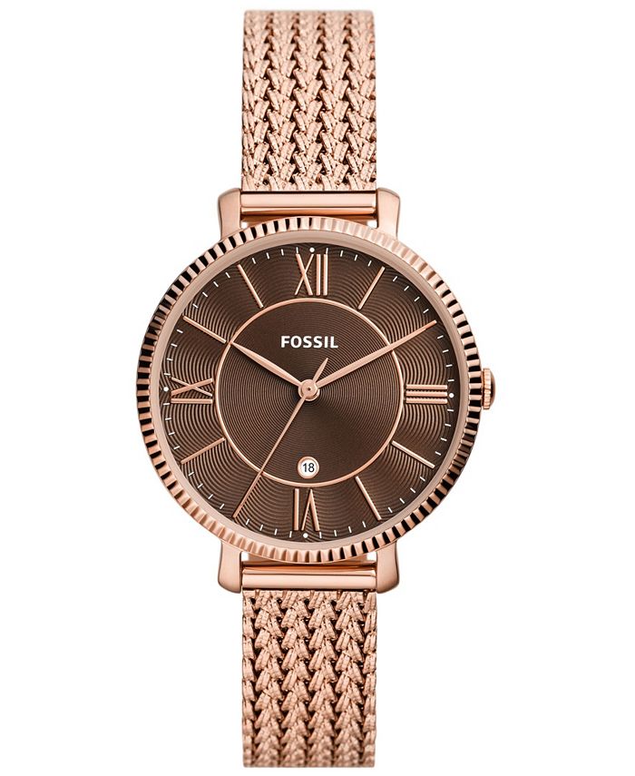 Fossil rose gold deals womens watch macys