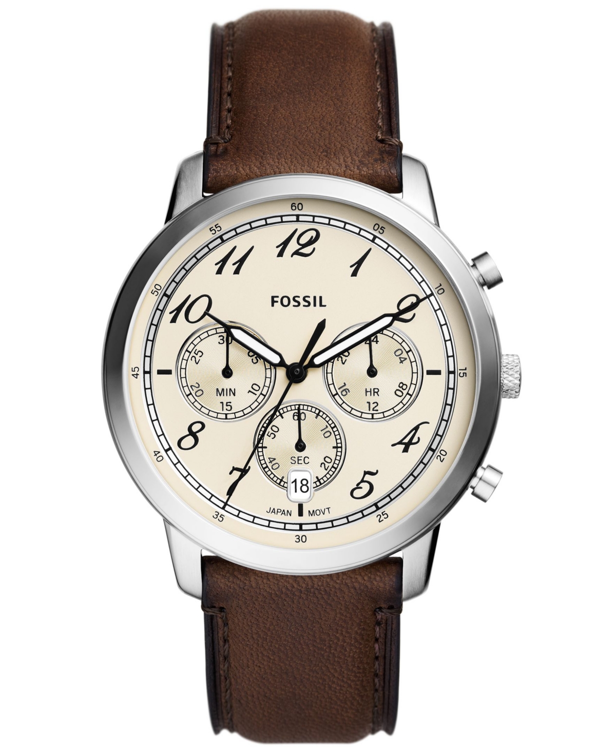 Men's Neutra Chronograph Brown Leather Watch 44mm - Brown