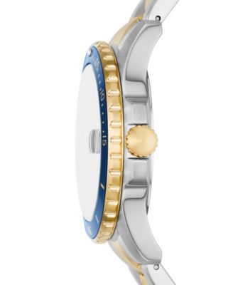 Men's Blue Dive Three-Hand Date Two-Tone Stainless Steel Watch 42mm