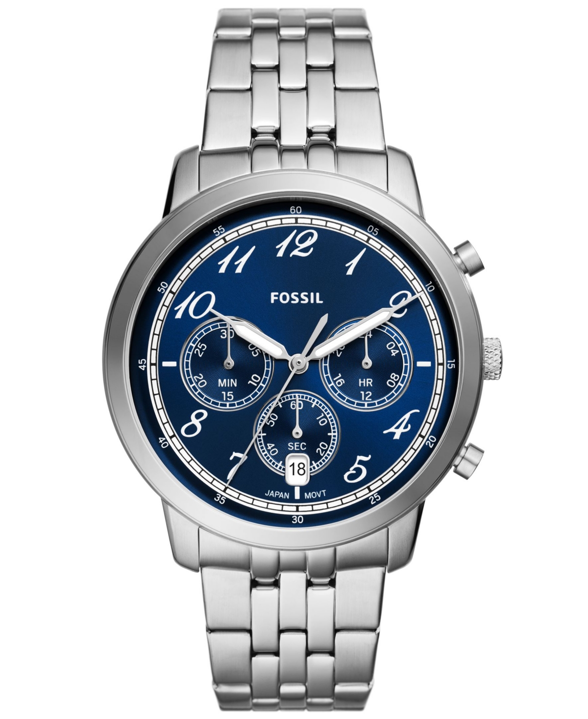 Men's Neutra Chronograph Silver-Tone Stainless Steel Watch 44mm - Silver-Tone