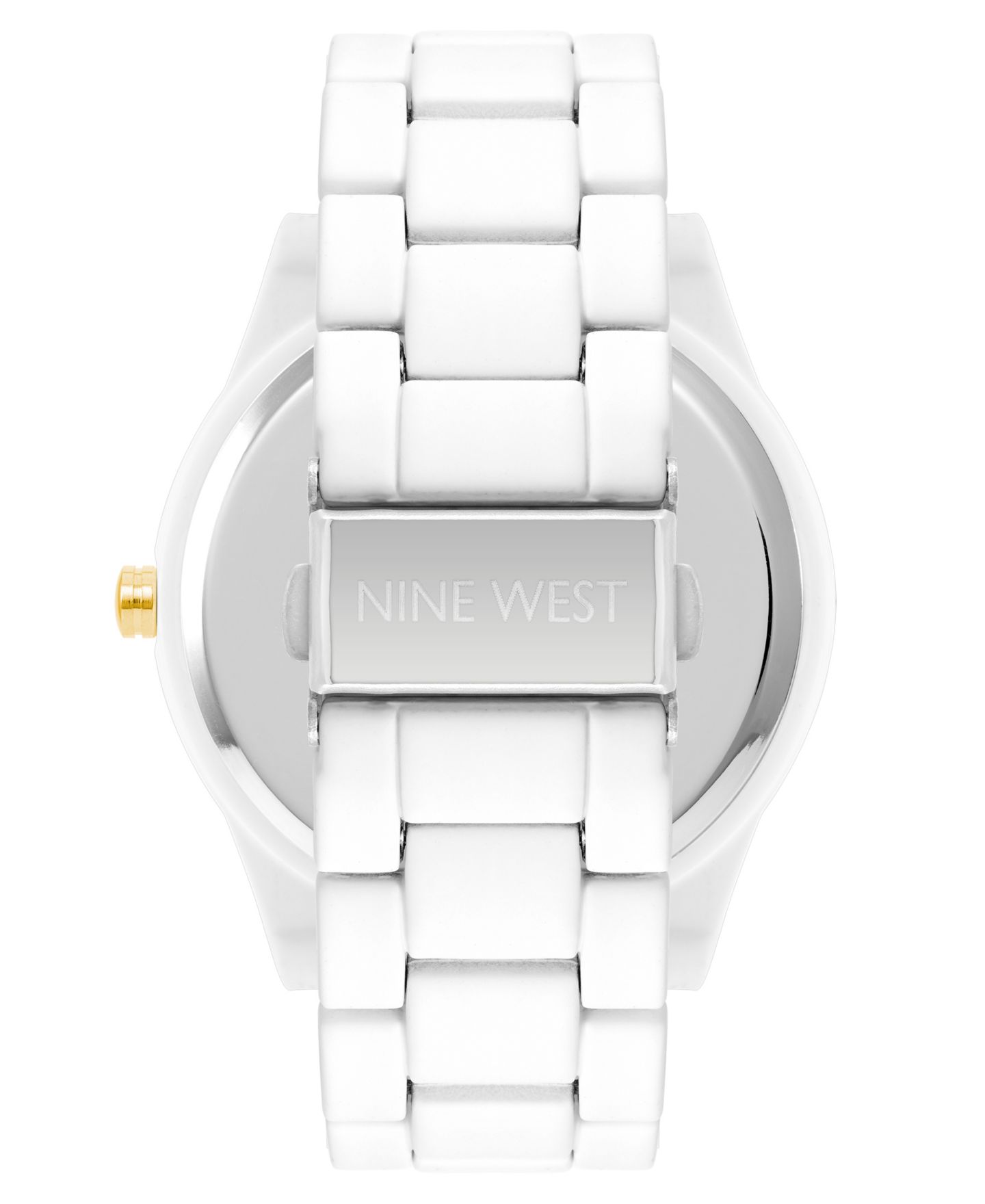 Женские часы Nine West Quartz Matte White Alloy Link Bracelet Watch, 42mm — фото 2