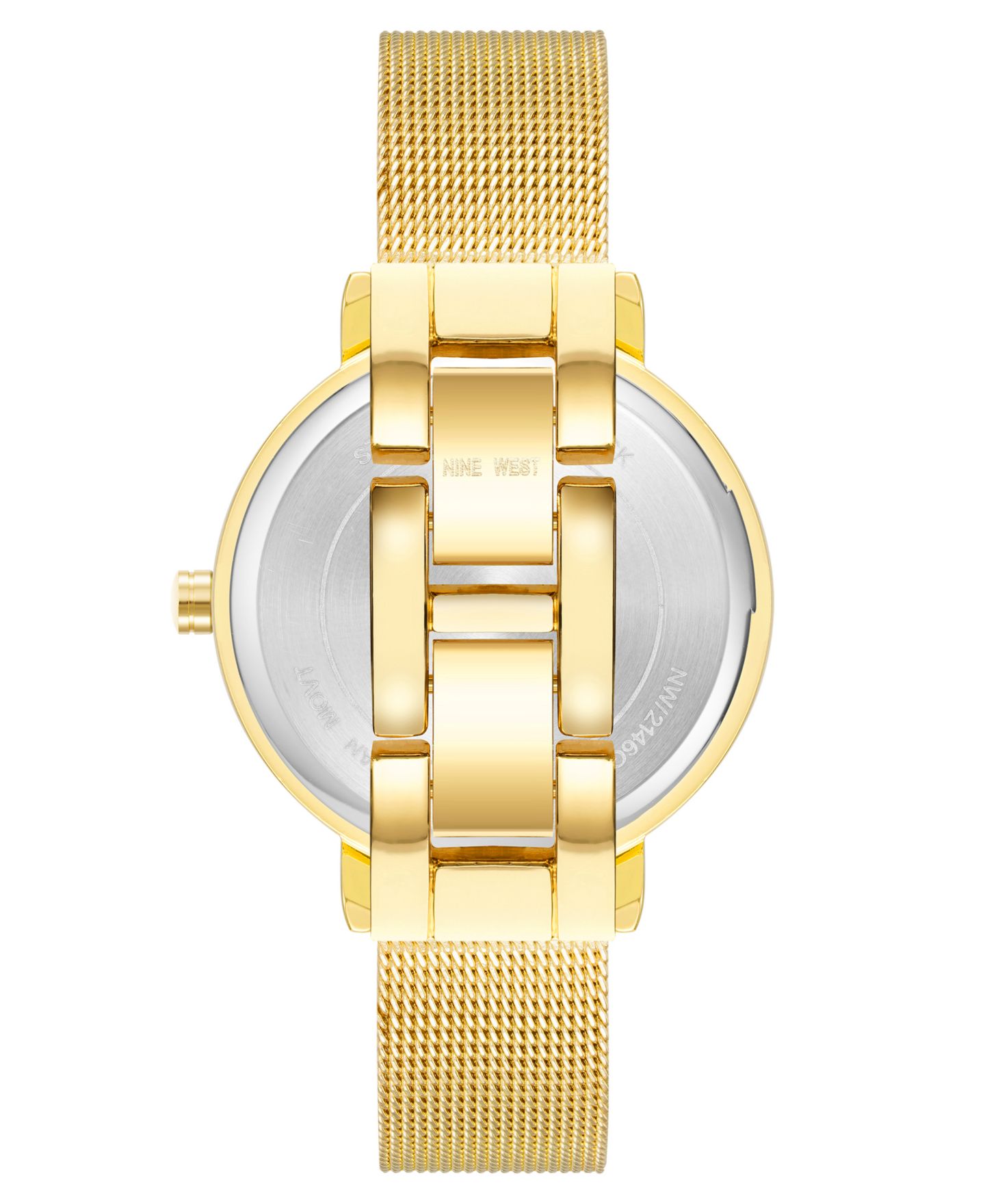 Женские часы Nine West Quartz Gold-Tone Stainless Steel Mesh Band Watch, 34mm — фото 2