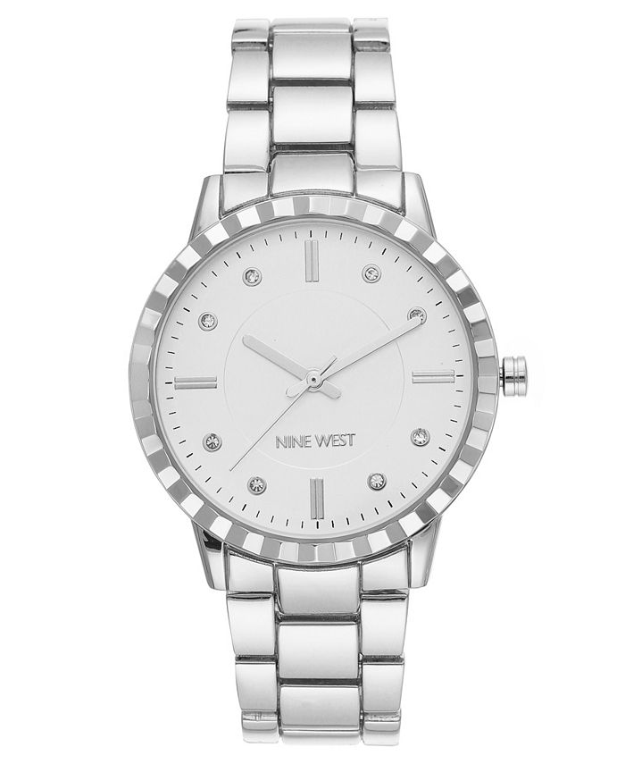 Nine West Women's Quartz SilverTone Alloy Link Bracelet Watch, 36mm