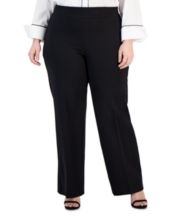 Plus Size Pintuck Pull-On Knit Pants