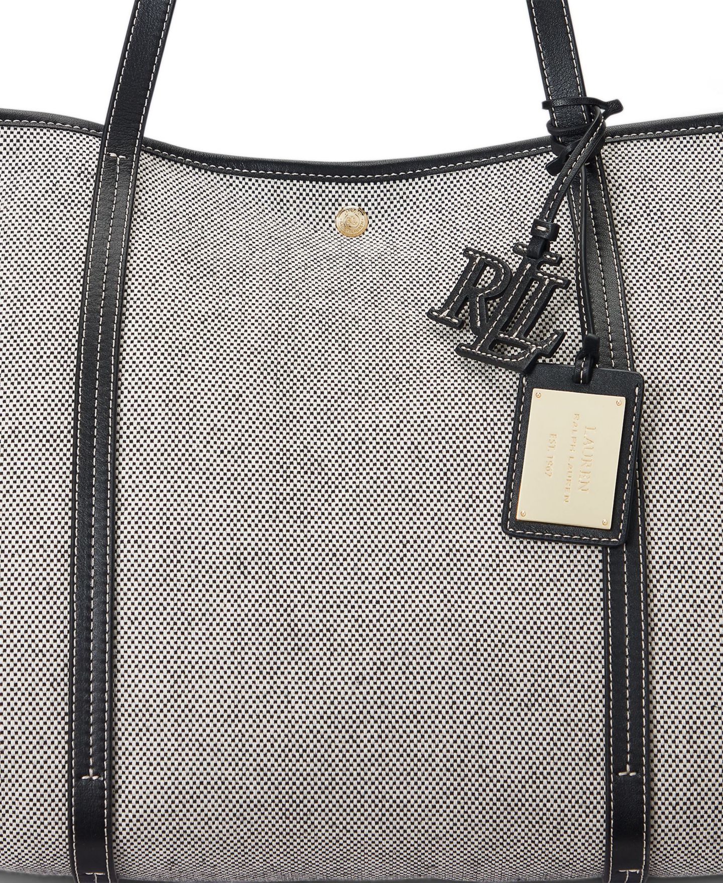 Женская сумка Lauren Ralph Lauren Canvas & Leather Emerie Extra Large, цвет: Чёрный — фото 7