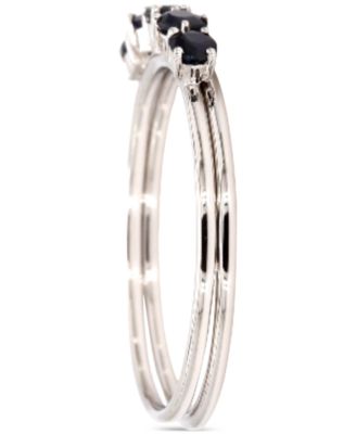 Sapphire Five Stone Split Shank Band (7/8 ct. t.w.) in Sterling Silver