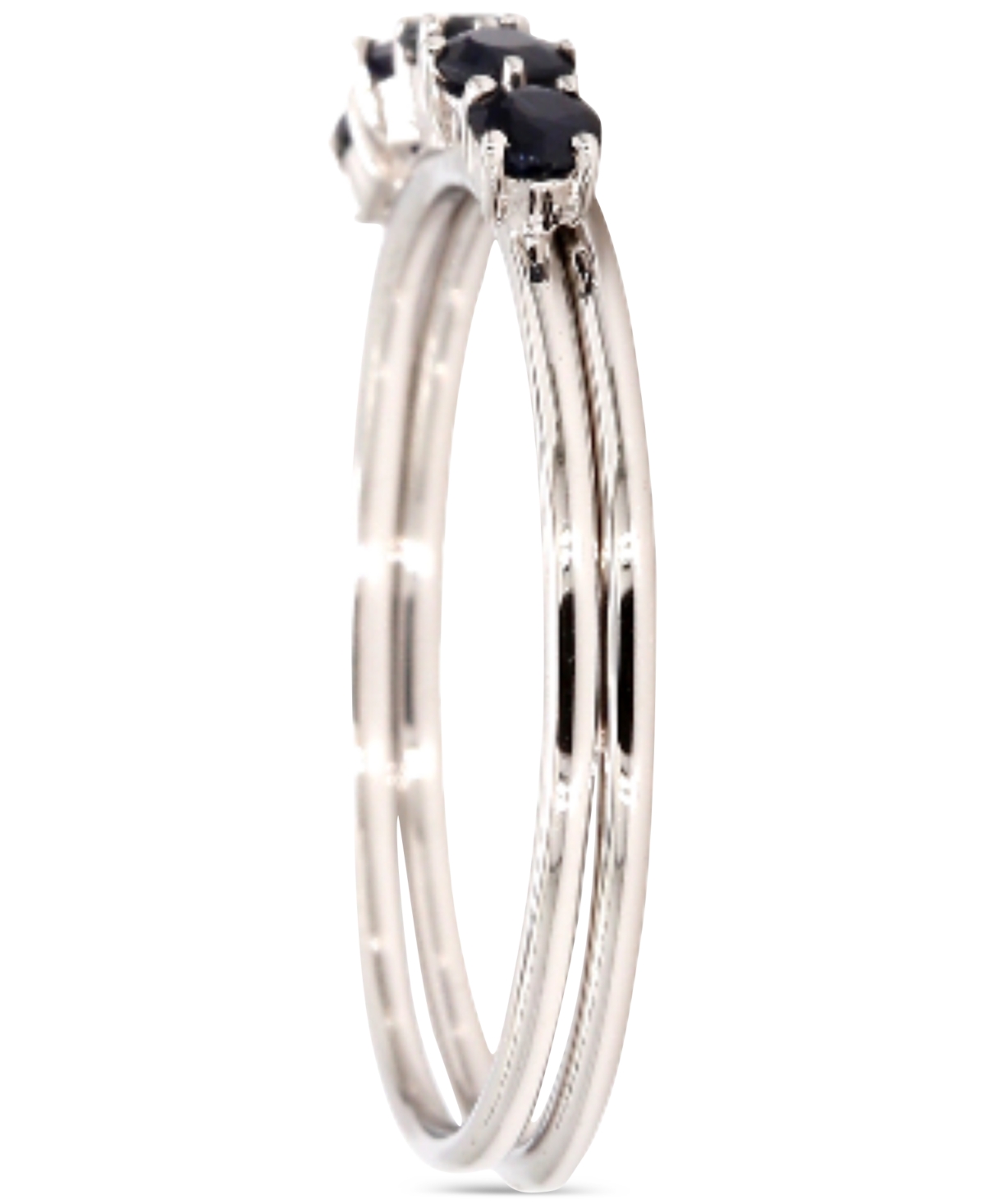 Five Stone Split Shank Band (7/8 ct. t.w.) in Sterling Silver - Sapphire