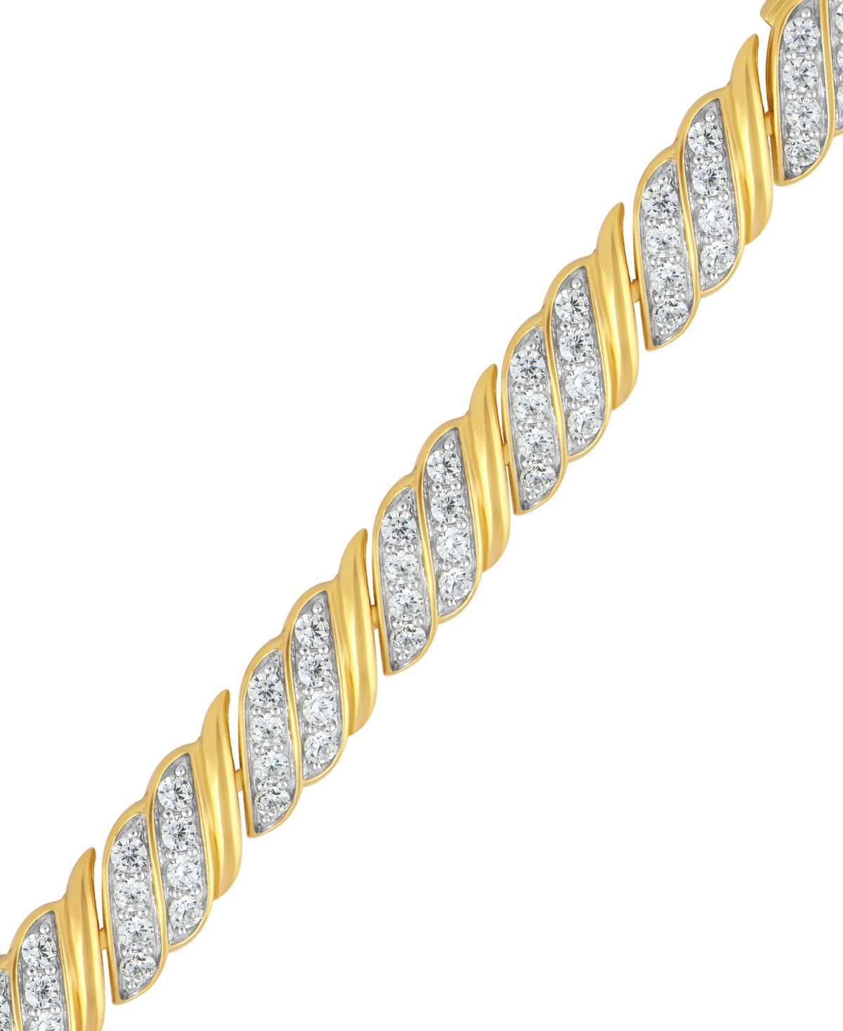 Shop Macy's Diamond Diagonal Row Link Bracelet (3 Ct. T.w.) In 10k Gold In Yellow Gold