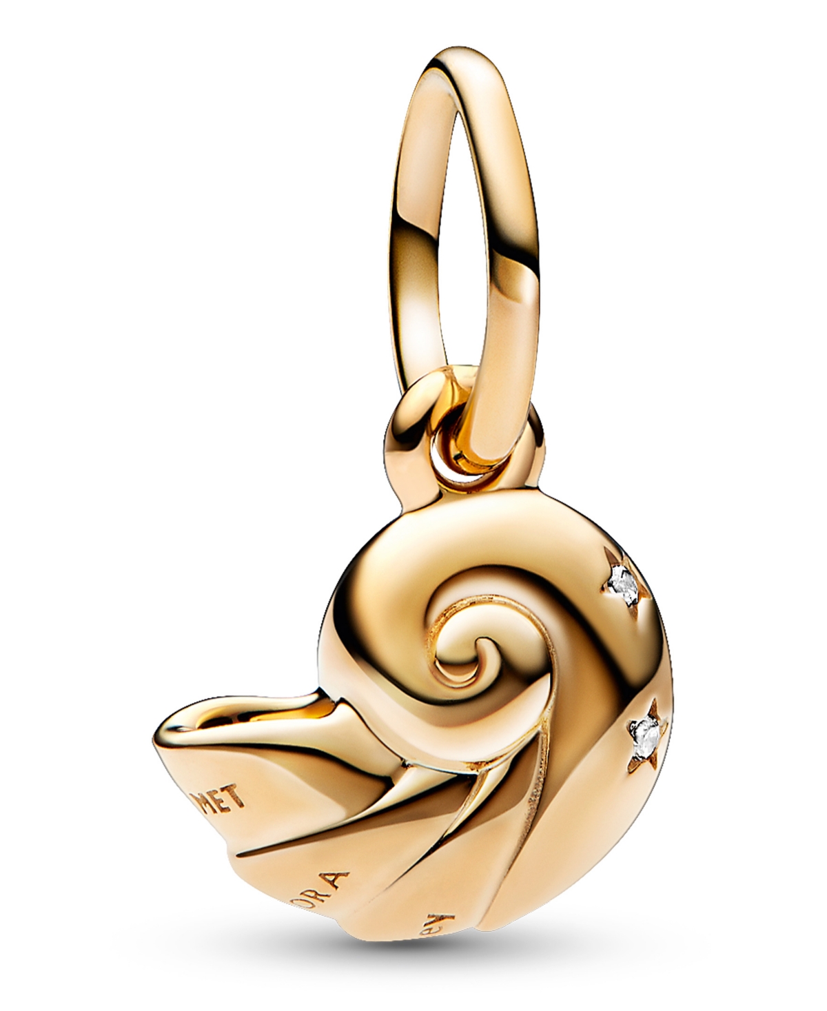 Cubic Zirconia Disney the Little Mermaid Enchanted Shell Dangle Charm - Gold