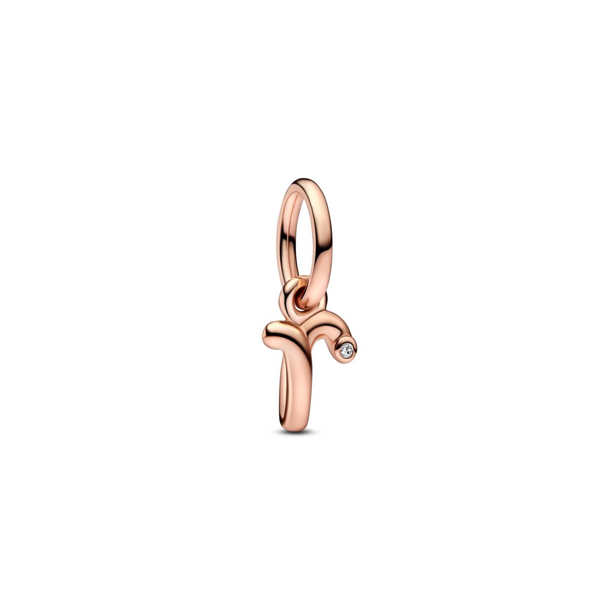 Pandora 14k Rose Gold-plated Script Alphabet Dangle Charm In Rose Gold - K