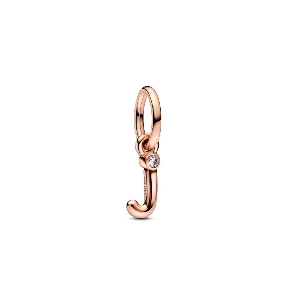 Pandora 14k Rose Gold-plated Script Alphabet Dangle Charm In Pink