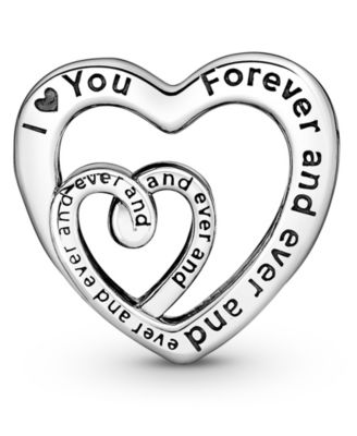 Sterling Silver Entwined Infinite Hearts Charm