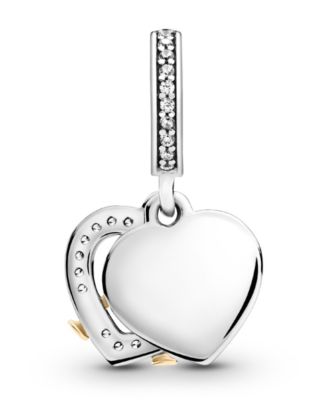 Cubic Zirconia Two-Tone Happy Anniversary Dangle Charm