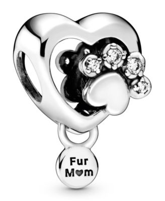 Pandora Cubic Zirconia Sparkling Paw Print Heart Charm Macy s