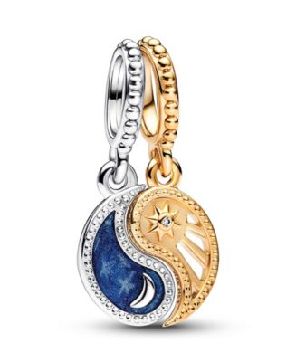Pandora Cubic Zirconia Two-Tone Splitable Sun Moon Dangle