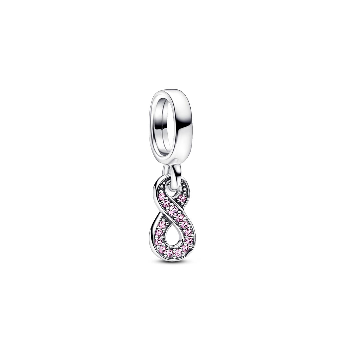 Crystals Sparkling Infinity Dangle Charm - Pink