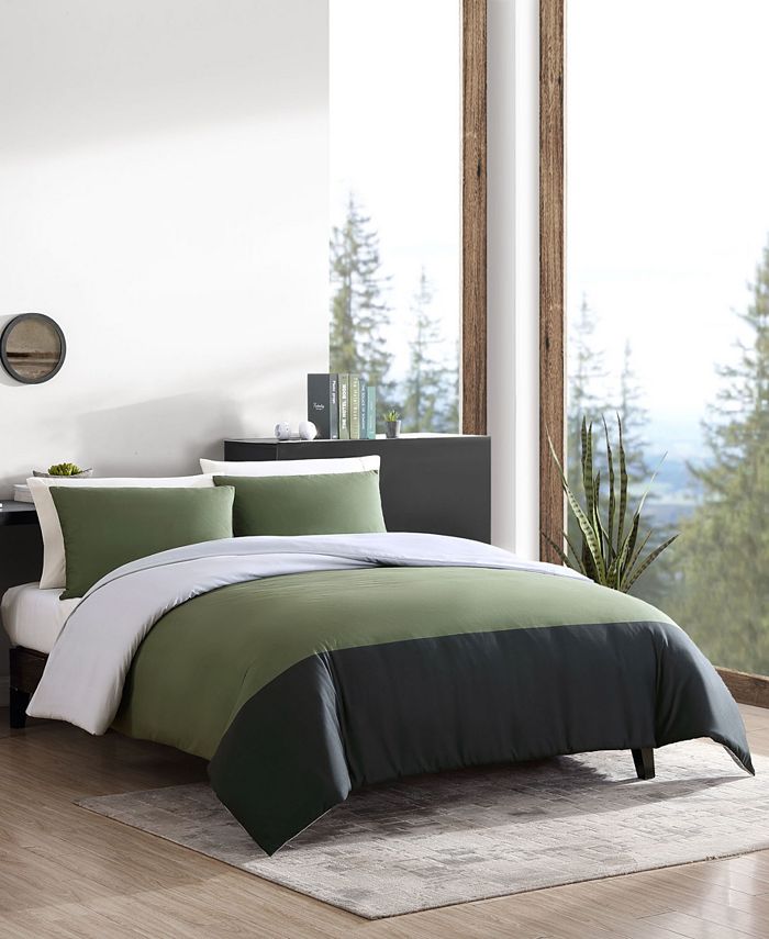 Eddie Bauer Skyline Stripe Reversible 2 Piece Duvet Cover Set, Twin