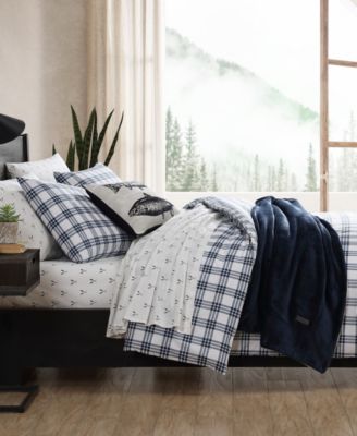 Basic Plaid Cotton Percale 3 Piece Duvet Cover Set, King
