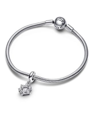 Cubic Zirconia Sparkling Pet Paw Print Dangle Charm