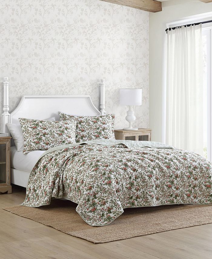 Laura Ashley Bramble Floral Cotton Reversible 2-Piece Quilt Set, Twin -  Macy's