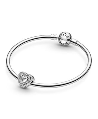 Cubic Zirconia Sparkling Leveled Hearts Charm