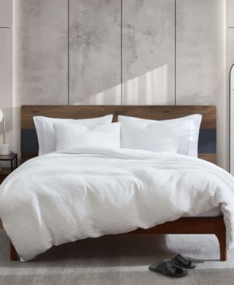 Solid Waffle 3 Piece Duvet Cover Set, Full/Queen