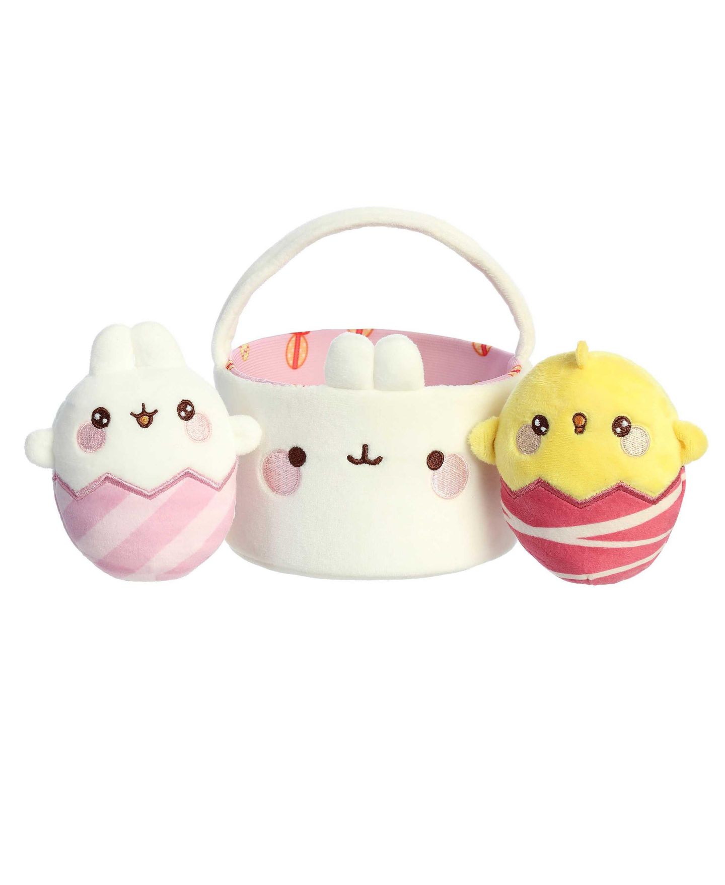 Детские мягкие игрушки Aurora Molang Easter Small Plush with Basket, 3-Piece Set — фото 1