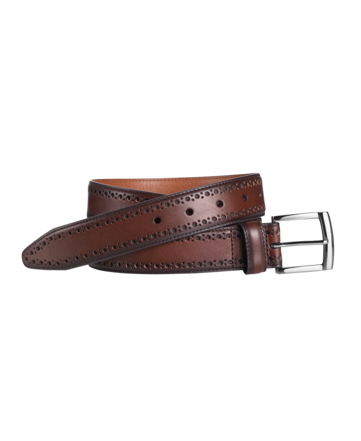 Men's Perfed Edge Belt - Mahogany Leather