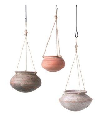 Hanging Clay Planter with Jute Hanger main image 1