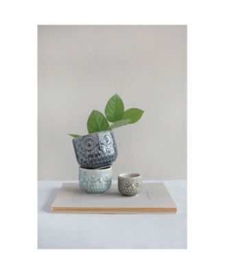 Decorative Stoneware Owl Containers