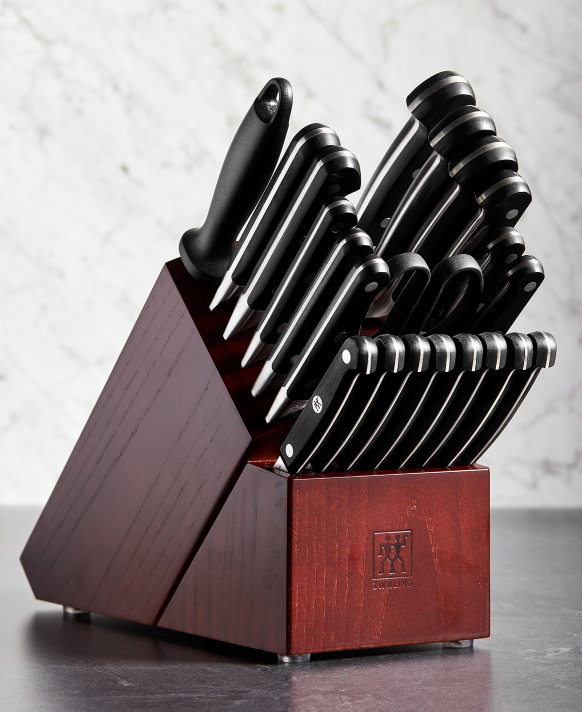 Zwilling Pro 22-piece Knife Block Set With Forged Steak Knives In Black
