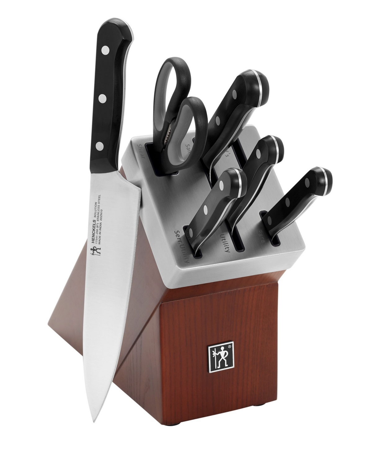 J.a. Henckels Solution 7-piece Self-sharpening Knife Block Set In Brown