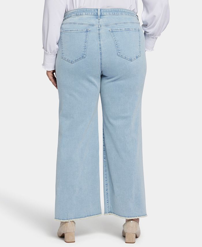 NYDJ Plus Size Teresa Wide Leg Ankle Fray Hem Jeans Macy's