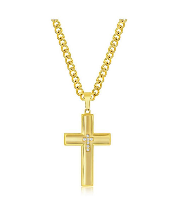 Macys mens gold cross necklace top