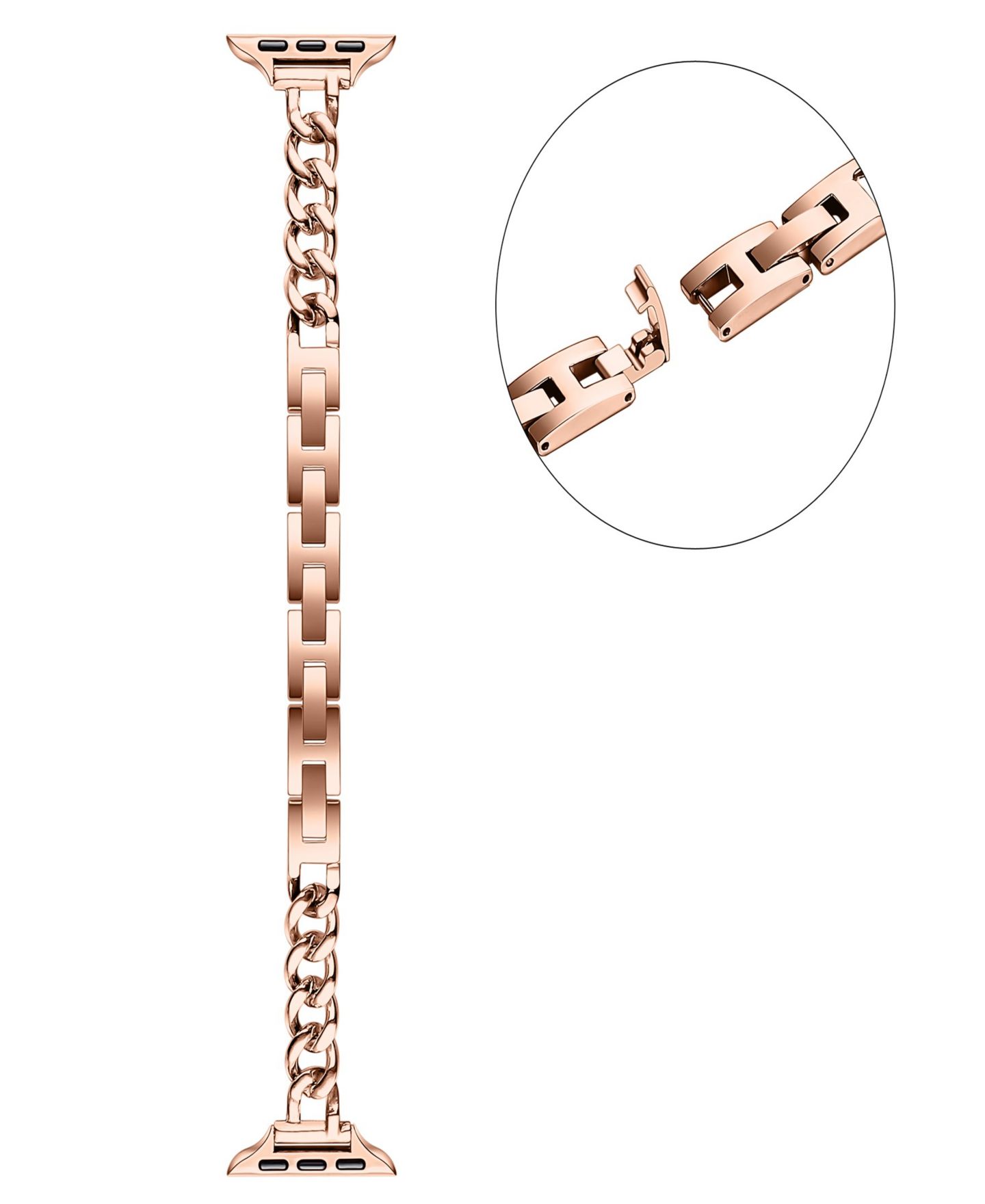 Ремешок для часов Posh Tech Nikki Skinny Stainless Steel Band for Apple Watch 44,45,46, 49mm, цвет: Розовый золотой — фото 4