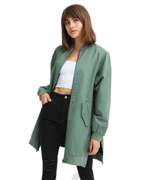 Женские куртки Belle & Bloom Chasing You Long Bomber Jacket