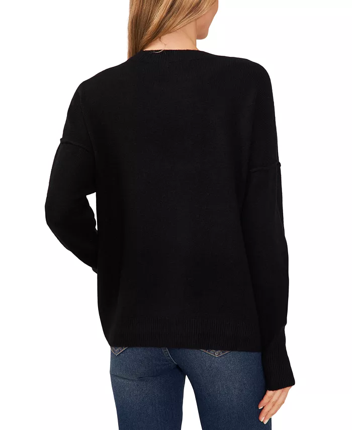 Women's Valentine's Crewneck Beaded Love Script Long-Sleeve Sweater - thumbnail 5