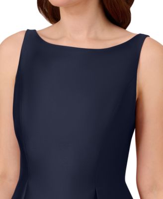 Women's Boat-Neck Fit & Flare Midi Dress