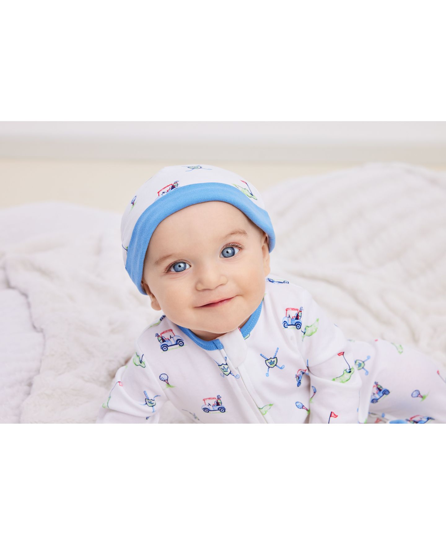 Комбинезоны Little Me Golf Club Coverall with Hat, 2 Piece Set для мальчиков-малышей, цвет: Белый с принтом — фото 2