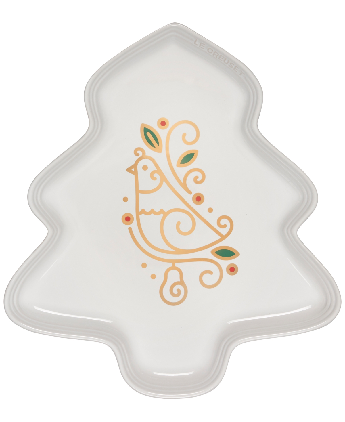Le Creuset Stoneware Noel Partridge a Pear Tree Platter in.
