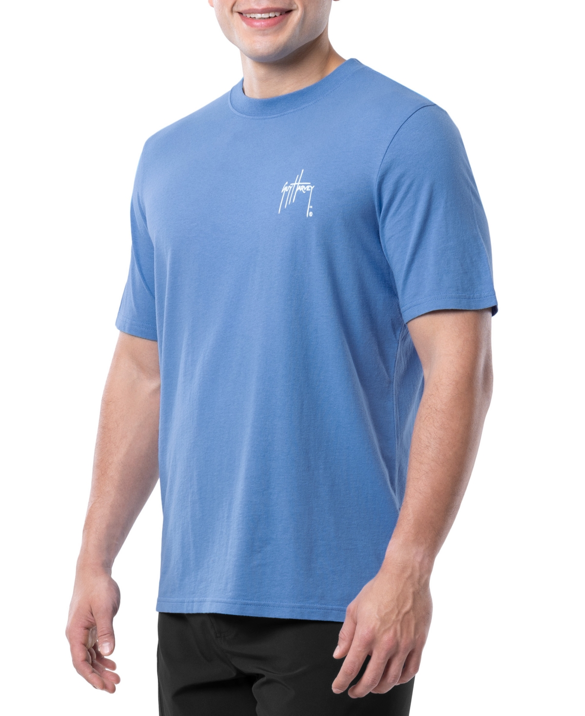 Shop Guy Harvey Men's Short Sleeve Crewneck Graphic T-shirt In Azure Blue