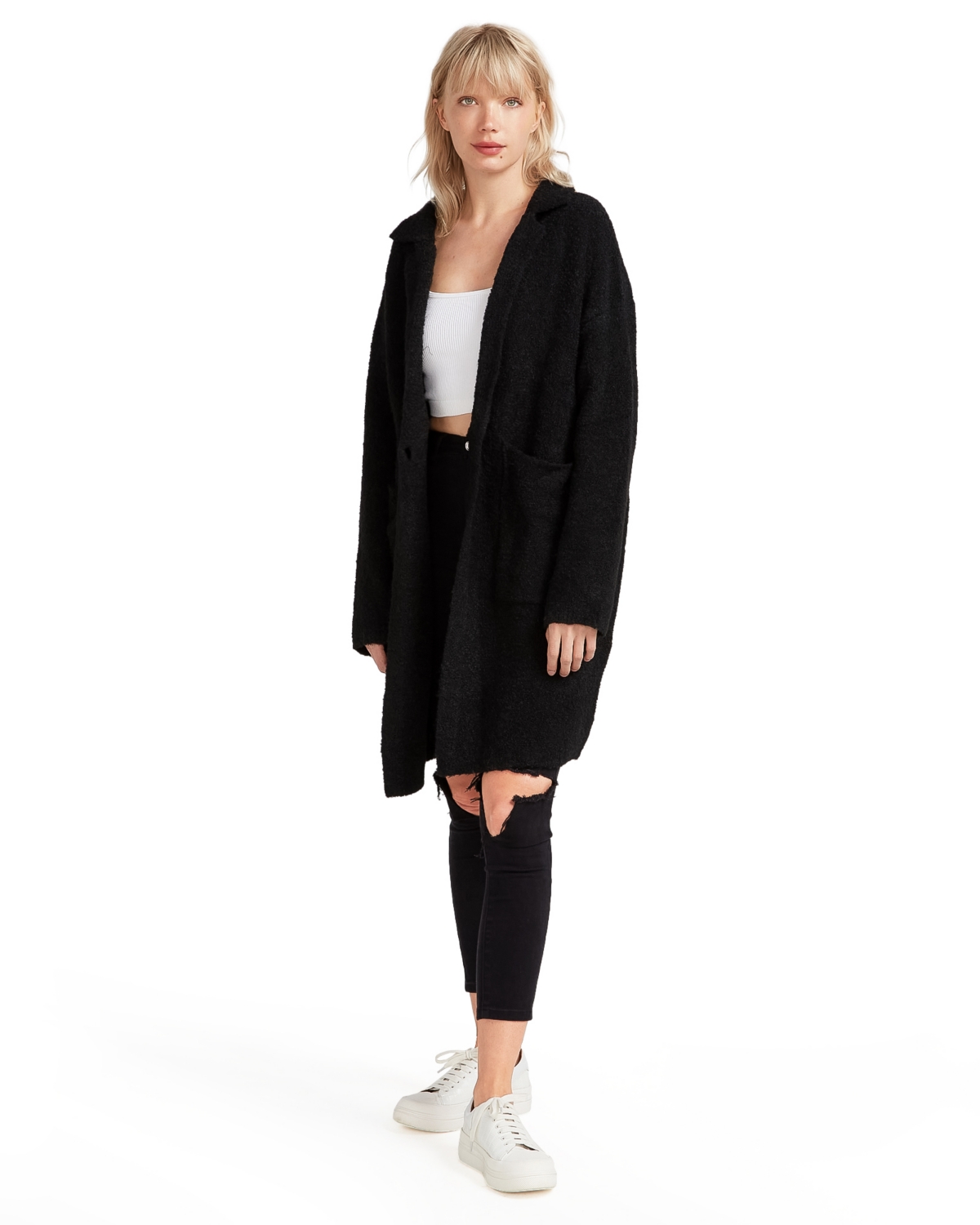 Days Go By Sustainable Blazer Cardigan - Black