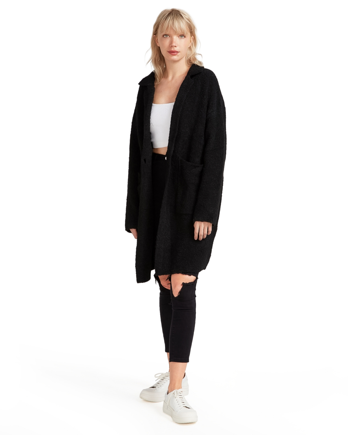 Women Belle & Bloom Days Go By Sustainable Blazer Cardigan - Black