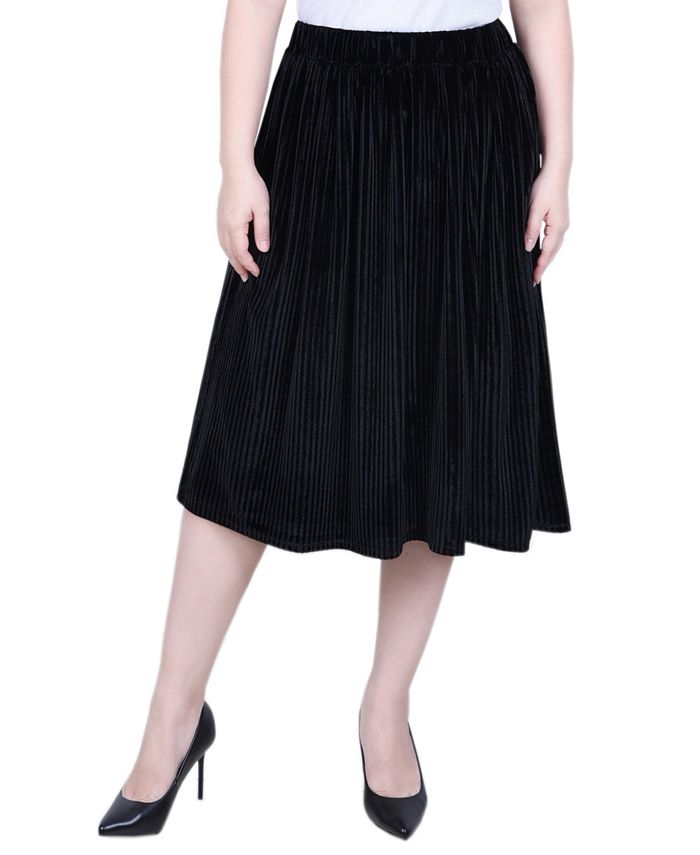 NY Collection Women's Knee Length Velvet Skirt - Macy's